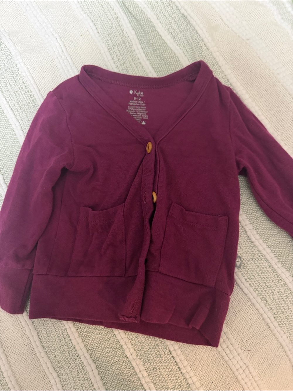 Cat & Jack Toddler Girls Burgundy Cardigan with Pocket Detail